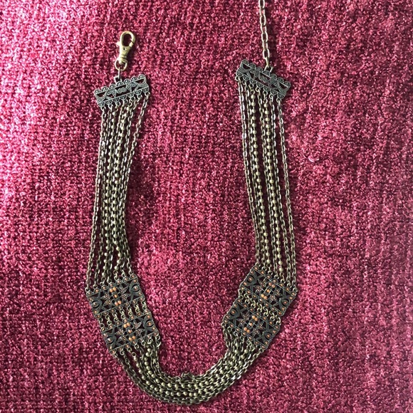 Chain Bronze Belt Featuring Orange Jewels - Picture 2 of 10